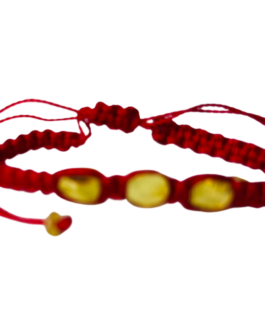 Pulsera roja con ámbar