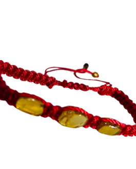 pulsera de bebé roja con ámbar